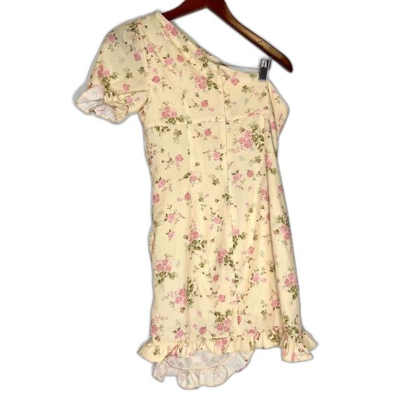 CIDER Floral One Shoulder Ruffle Mini Dress Small - Picture 7 of 11